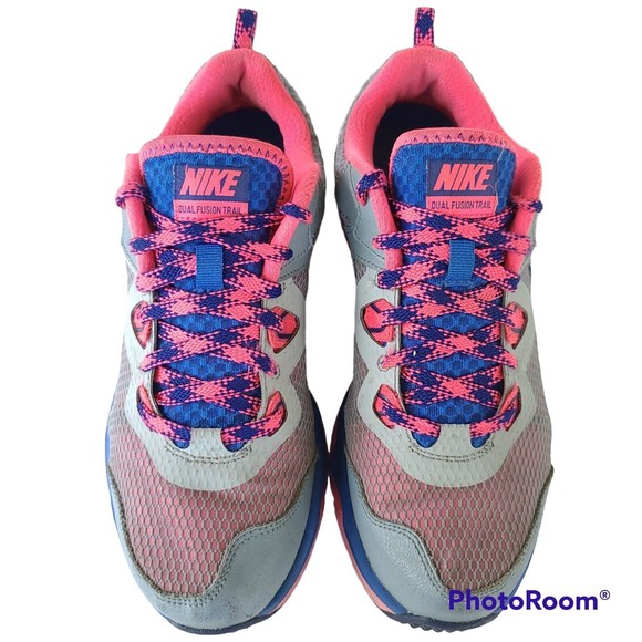 Nike Dual Fusion Womens Size 8.5 Gray Pink Trail Running Athletic Shoes Sneakers - Picture 5 of 10